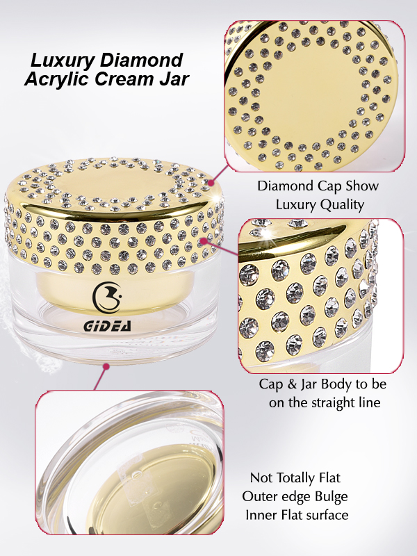 100g Electroplated Bright Gold Diamond Cosmetic Cream Jars Short Delivery Time