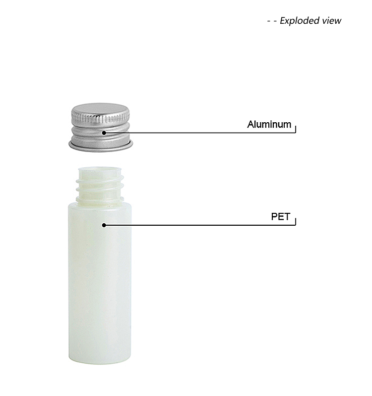 30ML Plastic PET Bottle with Aluminum Lid