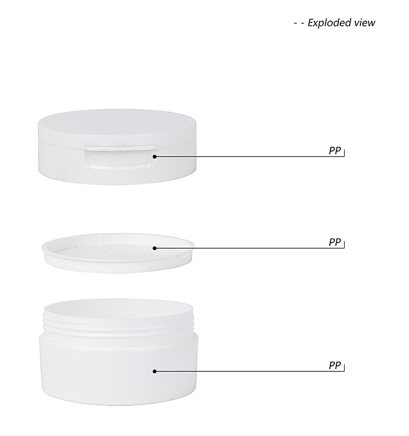 50g 80g 120g Round White PP Jar with Flip Cap