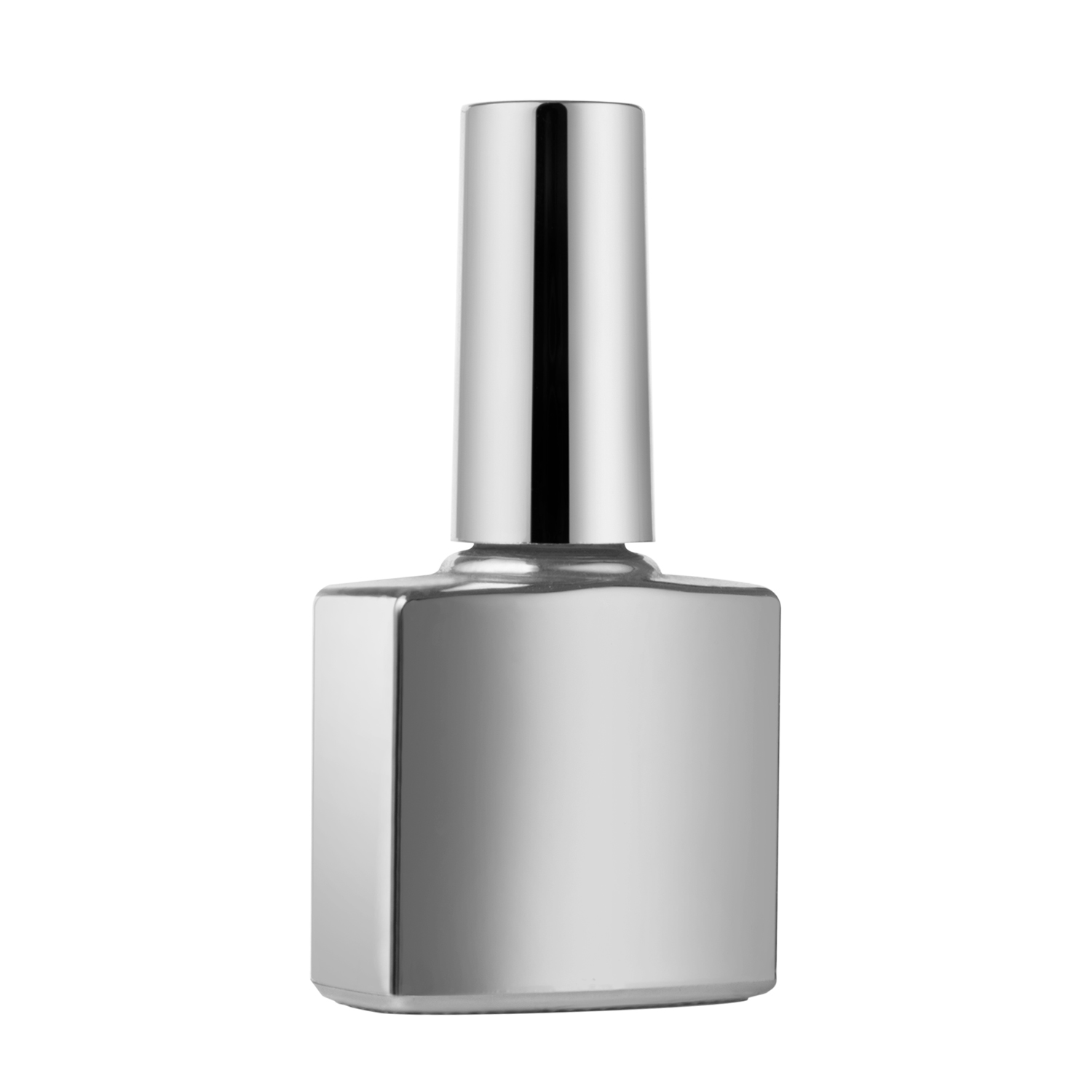 10ML Shiny Silver Square Glass Nail Bottles