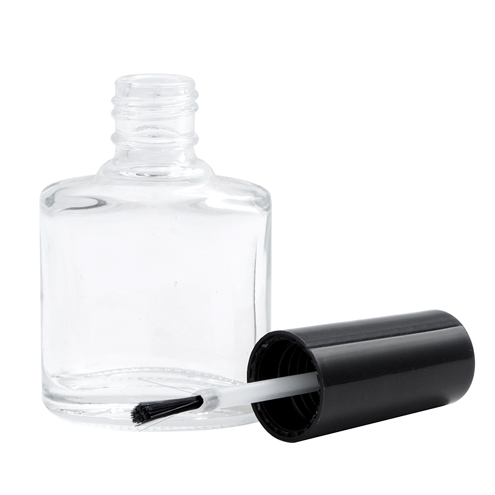 8ml Empty Glass Nail Polish Bottle with Black Cap