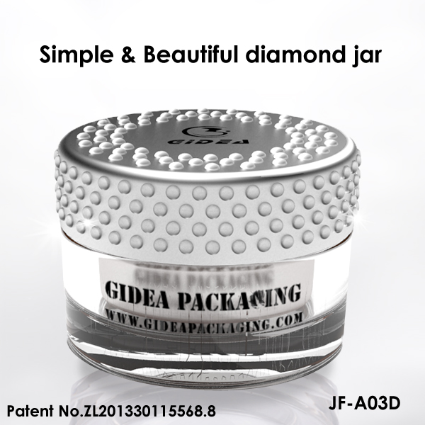 Diamond cap acrylic jar body for cosmetic packing