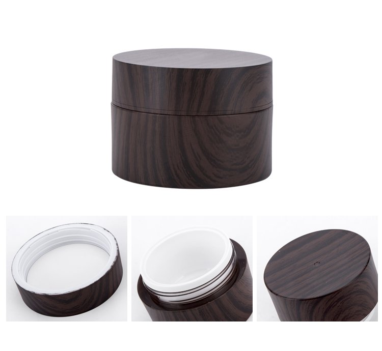 Acrylic Wooden Like Lid Cosmetic Cream Jar
