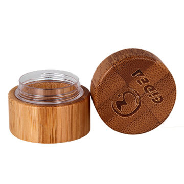5g Bamboo Cream Jar with Engraved Lid