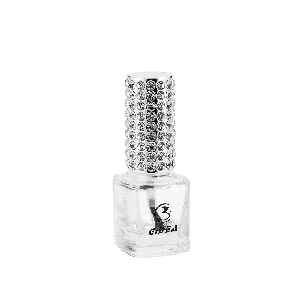 10ml Clear Square Nail Polish Bottle with Sliver Cap