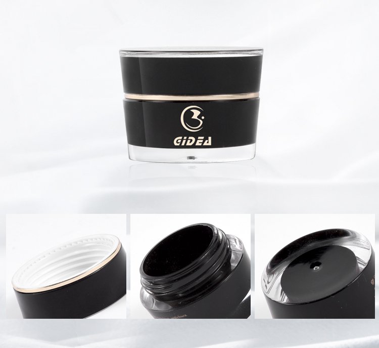 Black Color V-shape 3g Acrylic Cosmetic Jar
