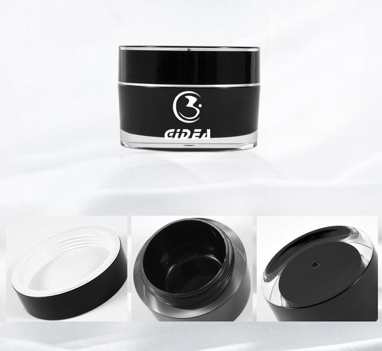 Acrylic Round Shape Black Empty Cosmetic Jar